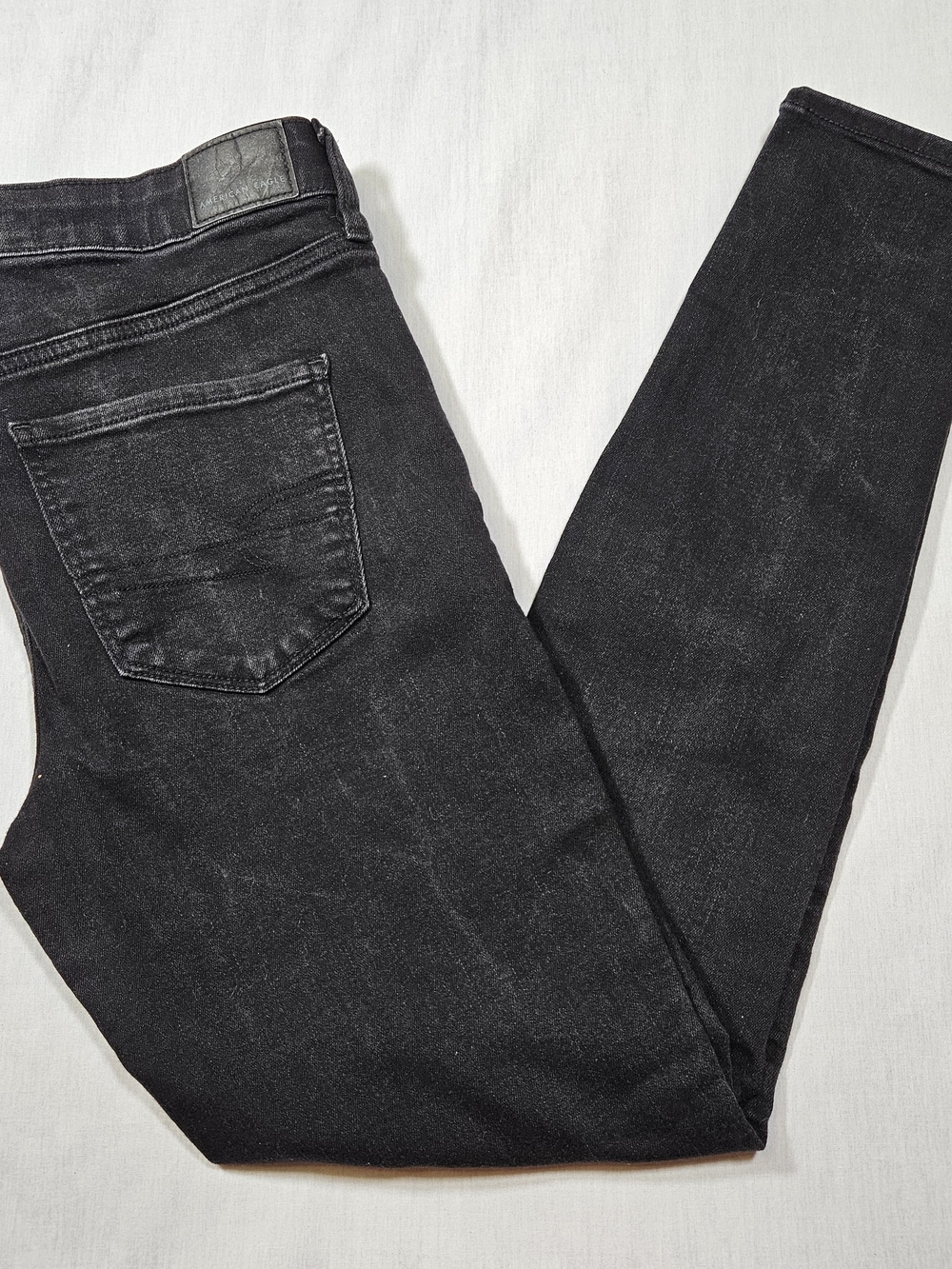 American Eagle Women's Jeggings Size 8 Regular High Waisted Skinny Jeans Black